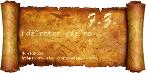 Fürster Zóra névjegykártya